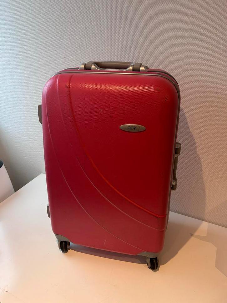 Roze Liv Koffer, Sieraden, Tassen en Uiterlijk, Koffers, Gebruikt, Hard kunststof, 70 cm of meer, 35 tot 45 cm, Slot, Ophalen