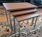 Mooie vintage set van 3 tafeltjes, Huis en Inrichting, Tafels | Bijzettafels, Ophalen, Minder dan 45 cm, Minder dan 55 cm, Zo goed als nieuw