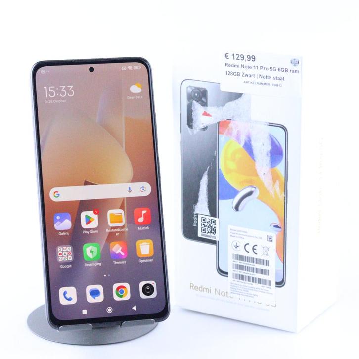 Xiaomi Redmi Note 11 Pro 5G 6GB ram 128GB Zwart, Telecommunicatie, Mobiele telefoons | Overige merken, Zo goed als nieuw