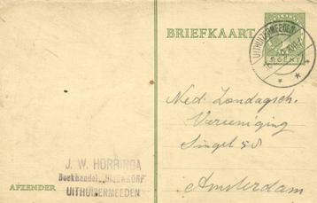 J.W. Horringa, Uithuizermeeden - 02.1929 - briefkaart - 1929 beschikbaar voor biedingen
