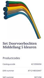 Wavin Doorvoerbochten Set - 5 Kleuren, Doe-het-zelf en Verbouw, Buizen en Afvoer, Ophalen, Bochten, Pvc, Nieuw