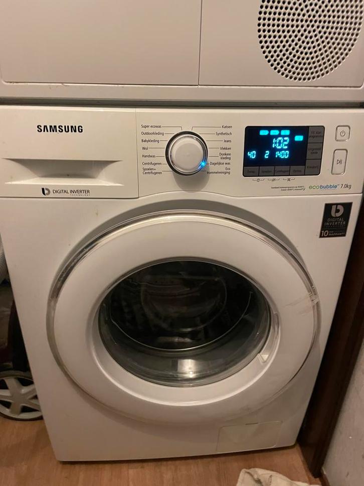 Samsung wasmachine Eco Bubble 7 kg, Witgoed en Apparatuur, Wasmachines, Zo goed als nieuw, 6 tot 8 kg, 85 tot 90 cm, 1200 tot 1600 toeren