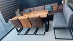 Eettafel, eetbank en 3 eetstoelen, Huis en Inrichting, Ophalen, 50 tot 100 cm, Zo goed als nieuw, Vijf personen of meer