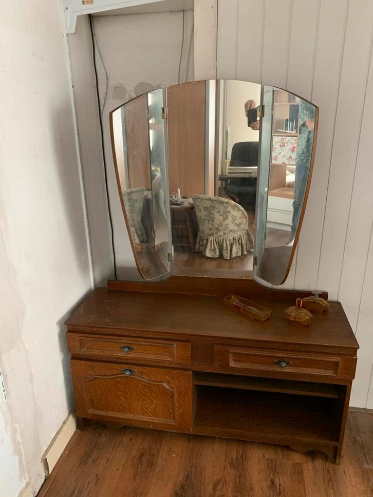 Antieke Kaptafel met Spiegel, Antiek en Kunst, Antiek | Meubels | Kasten, Ophalen