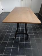 Eiken eettafel met stalen poten, Huis en Inrichting, Tafels | Eettafels, Ophalen, Eikenhout, 200 cm of meer, 50 tot 100 cm