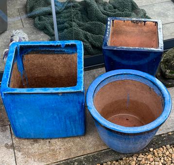 Blauwe bloempotten beschikbaar voor biedingen