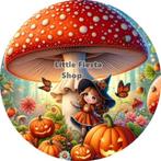 L136 icing frosting paddestoel herfst 20cm eetbare taart top, Ophalen of Verzenden, Nieuw, Taarten, Versiering