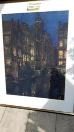 Poster " het kolkje , Amsterdam " in lijst. Van H.Heijenbroc, Antiek en Kunst, Ophalen