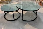 SALON TAFELS ERIC KUSTER STYLE DOBLO SET VAN 2 GOLD BLACK, Ophalen of Verzenden, Nieuw, Rond, 75 cm of meer