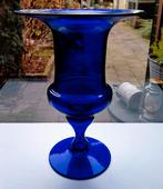 Antieke Kobalt Blauw Glazen Vaas - 35x25CM, Huis en Inrichting, Blauw, Ophalen of Verzenden, Minder dan 50 cm, Glas