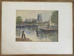 Aquarel Dordrecht - OK Bartels, Ophalen of Verzenden