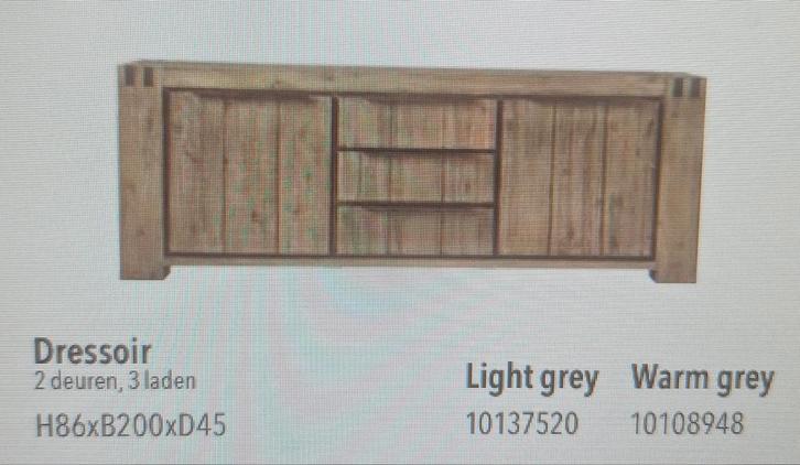 Dressoir Bassano 200cm D.Gray i.z.g.st !, Huis en Inrichting, Kasten | Dressoirs, Zo goed als nieuw, 150 tot 200 cm, 25 tot 50 cm