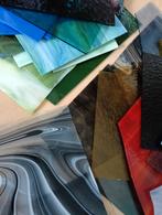 31 Gekleurde Glas platen voor glas in lood of Tiffany, Ophalen, Minder dan 80 cm, Zo goed als nieuw, Glasplaat