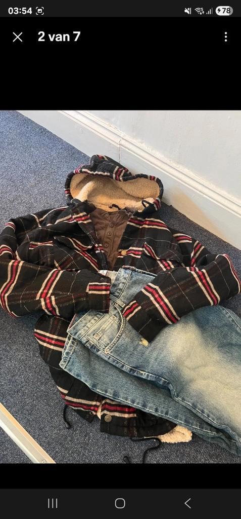 OP ZOEK!!!! Merk Windbreaker sherpa fleece lined plaid, Kleding | Heren, Jassen | Winter, Zo goed als nieuw, Zwart, Ophalen of Verzenden