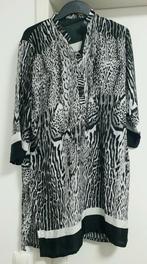 Zwart Wit Zijde Tuniek Jurk - Maat M, Ophalen of Verzenden, Nieuw, Maat 38/40 (M), Wit