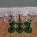 Lucky Vintage Luminarc glazen met groene voet - 6 stuks, ., Overige typen, Ophalen of Verzenden, Zo goed als nieuw