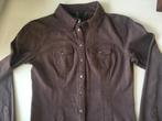 Rino & Pelle, bruin overhemd van alcantara, maat 36, Bruin, Ophalen of Verzenden, Zo goed als nieuw, Maat 36 (S)