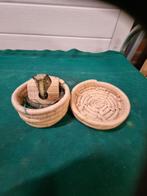 slang in mand vintage hout en riet, Huis en Inrichting, Woonaccessoires | Schalen en Manden, Ophalen of Verzenden