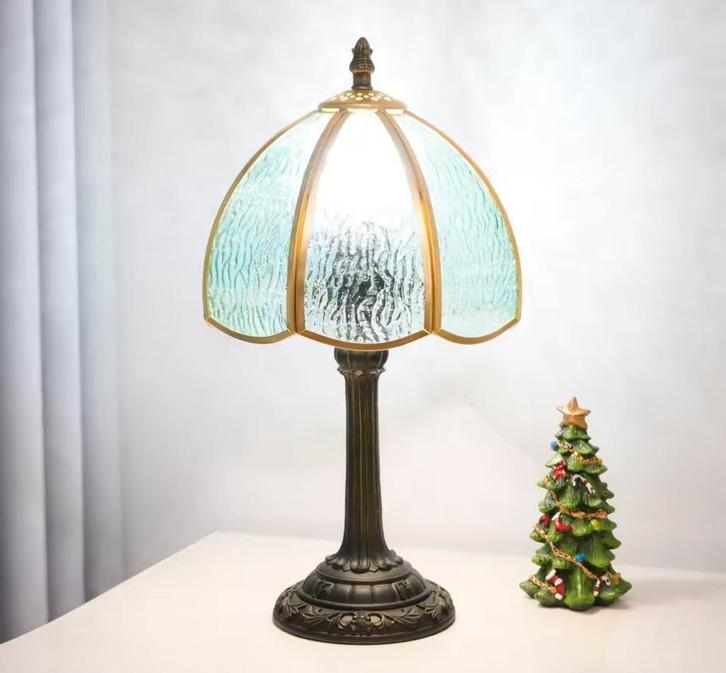Licht Groen Glas-in-Lood Tafellamp – €64,50, Huis en Inrichting, Lampen | Tafellampen, Nieuw, Verzenden