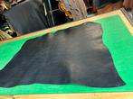 Zwart patina-vintage tuigleer 2,5-3 mm dikte soepele lap nr2, Hobby en Vrije tijd, Zwart, Leer of Kunstleer, Ophalen of Verzenden