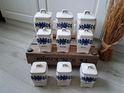 Keramieken koffie suiker thee pot kruidenpotjes met deksels, Antiek en Kunst, Antiek | Keukenbenodigdheden, Ophalen of Verzenden