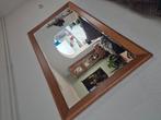 Eiken spiegel met geslepen glas, Huis en Inrichting, Woonaccessoires | Spiegels, Minder dan 50 cm, Ophalen of Verzenden, Zo goed als nieuw