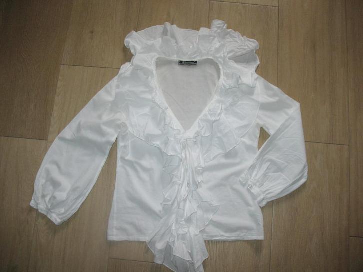 Rinascimento Ruffle Roezel Blouse Mt 36 *Wit Vintage, Kleding | Dames, Blouses en Tunieken, Zo goed als nieuw, Maat 36 (S), Wit