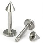 Nieuwe labret piercing met spike., Sieraden, Tassen en Uiterlijk, Piercings, Ophalen of Verzenden, Zo goed als nieuw, Staal, Oor- of Traguspiercing