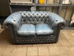 Chesterfield bank blauw, Huis en Inrichting, Ophalen, Gebruikt, 150 tot 200 cm, Vintage
