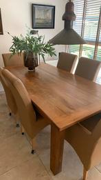 Te koop; complete eettafel met 6 stoelen, Ophalen, Zo goed als nieuw, 6 tot 8 stoelen