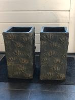Plantenbakken voor vensterbank - bruin 2 stuks, Steen, Gebruikt, Binnen, Minder dan 60 cm
