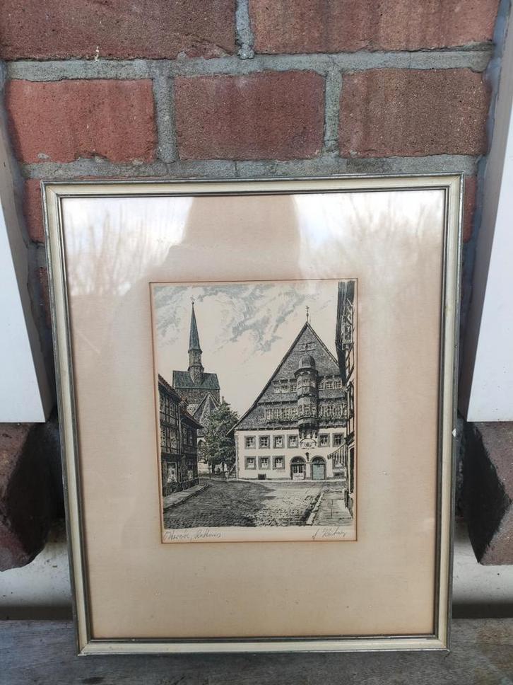 Tekening Osterode am Harz, Duitsland. WD-18., Antiek en Kunst, Kunst | Tekeningen en Foto's, Ophalen of Verzenden