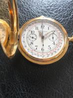 Longines chronograaf 18kt zakhorloge, Sieraden, Tassen en Uiterlijk, Horloges | Antiek, Ophalen, Zakhorloge, 1900 tot 1930, Longines