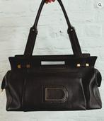 *Delvaux zwarte leren Benjamin PM schoudertas, Zwart, Zo goed als nieuw, Leer, Ophalen