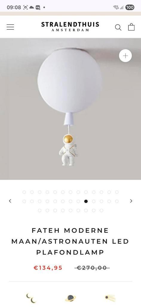 Moderne Maan/Astronauten LED Plafondlamp, Huis en Inrichting, Lampen | Losse lampen, Zo goed als nieuw, Led-lamp, E27 (groot)