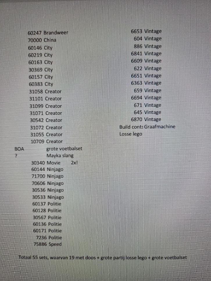 55 legosets + grote partij losse lego + grote voetbalset BOA, Kinderen en Baby's, Speelgoed | Duplo en Lego, Zo goed als nieuw