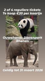Ouwehands Dierenpark Rhenen tickets, Twee personen, Ticket of Toegangskaart