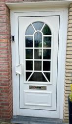 voordeur wit aluminium met ruiten en kozijn, Gebruikt, Buitendeur, Glas, 200 tot 215 cm