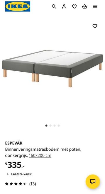 Espevär IKEA boxspring 160x200cm beschikbaar voor biedingen
