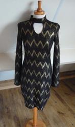 feest jurk Only One zwart goud glitter 90cm mt M 36-38, Only, Zwart, Ophalen of Verzenden, Zo goed als nieuw