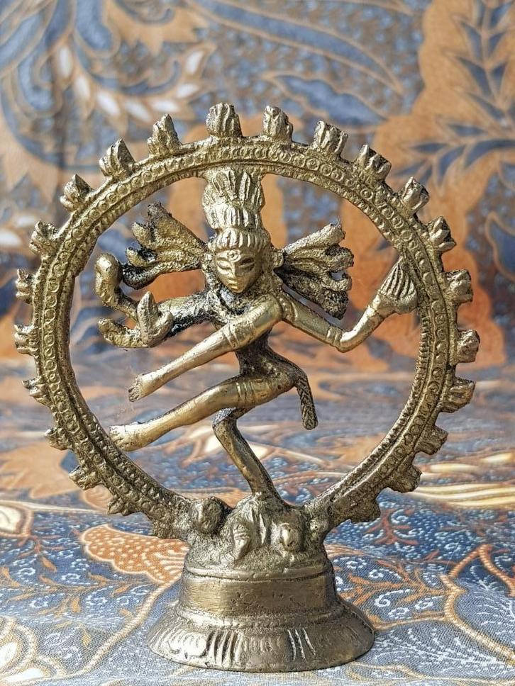 Origineel oud brons beeldje uit India van Shiva 9,5 cm., Antiek en Kunst, Kunst | Niet-Westerse kunst, Ophalen of Verzenden
