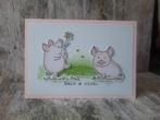 kaart Stampin' Up! make a wish, varkentjes, Ophalen of Verzenden, Nieuw, Overige thema's