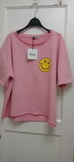 Nieuw roze truitje met smiley een maat, Kleding | Dames, Ophalen of Verzenden, Nieuw, Roze, Korte mouw