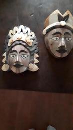 Handgemaakte Parlemoerschelp maskers, Antiek en Kunst, Kunst | Niet-Westerse kunst, Ophalen of Verzenden