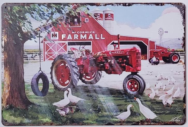 Mc Cormick tractor Farmall boerderij reclamebord van metaal, Verzamelen, Merken en Reclamevoorwerpen, Nieuw, Reclamebord, Ophalen of Verzenden