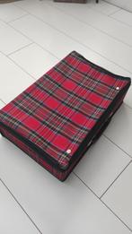 Vintage opvouwbare koffer rood geruit, Zacht kunststof, Gebruikt, Minder dan 35 cm, Minder dan 50 cm