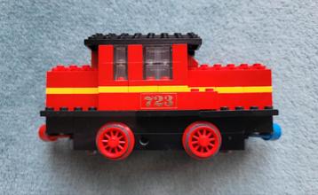 Lego trein 12 Volt blauwe rails locomotief (set 723) beschikbaar voor biedingen