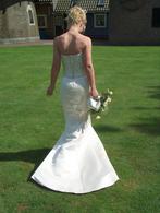 Elegante 2-delige strapless trouwjurk - Maat XS, Ophalen of Verzenden, Zo goed als nieuw, Wit, Trouwjurk