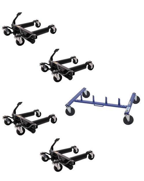 Car Dolly - AutoMovers- Hydraulisch - 4 stuks met Opbergrek, Auto diversen, Overige Auto diversen, Ophalen of Verzenden