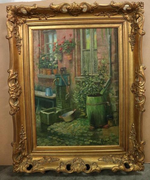 Raf LAGYE, de oude waterpomp, Antiek en Kunst, Kunst | Schilderijen | Klassiek, Ophalen of Verzenden